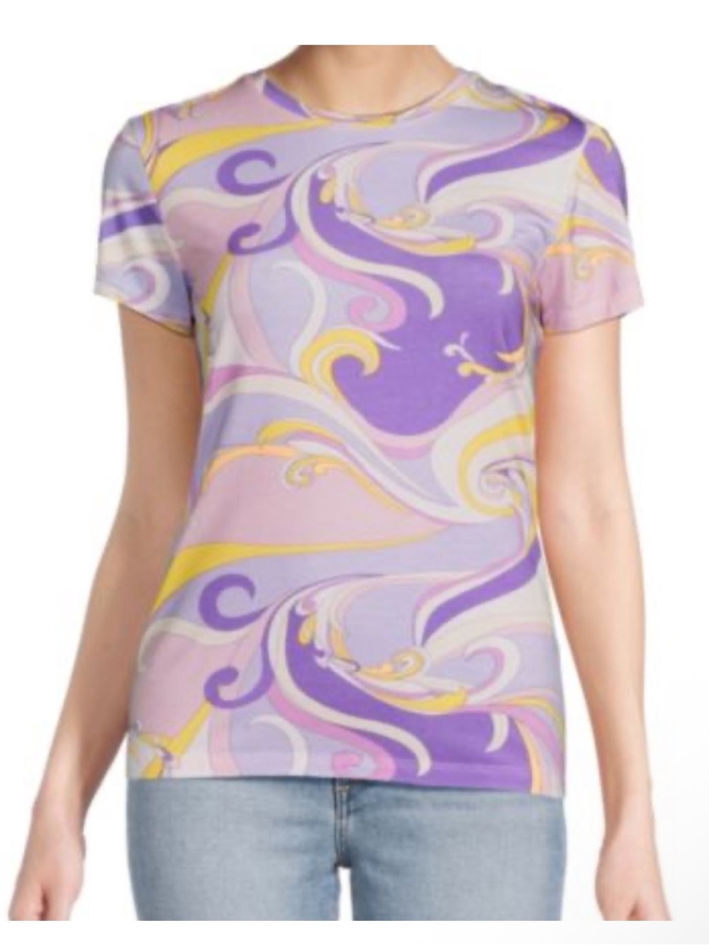 L’AGENCE Ressi Swirl Swirl Crewneck T-shirt size L - Picture 2 of 8